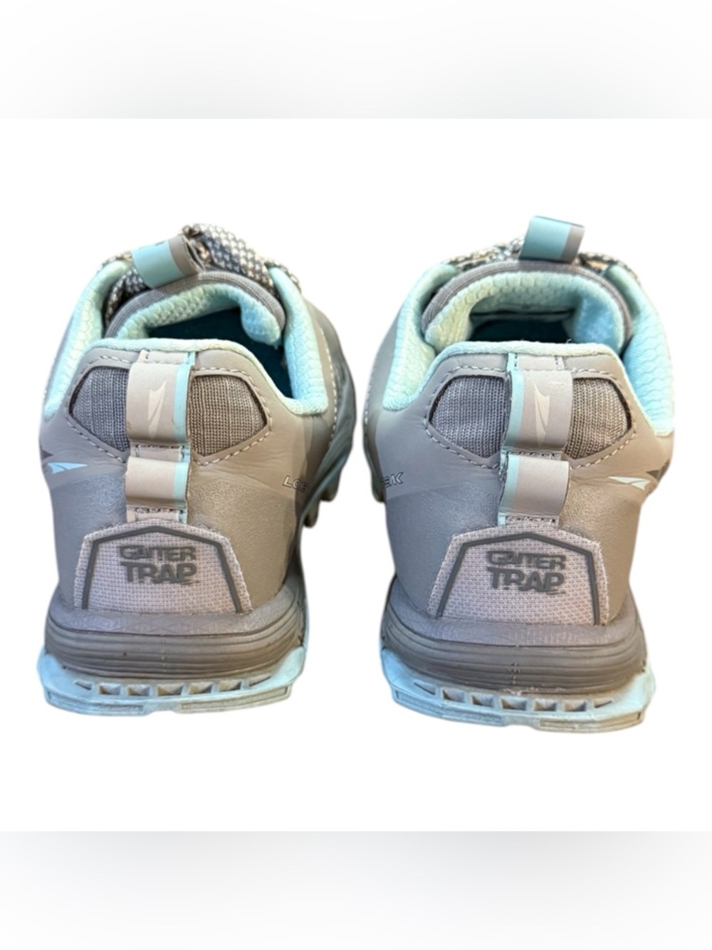 Altra Lone Peak 4.5 Trail Running Shoes Grey / Light Turquoise Women’s Size 7 - Picture 2 of 8